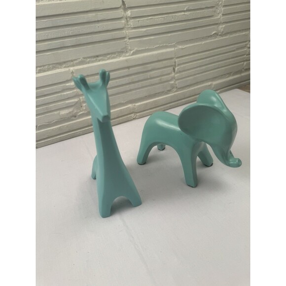 solid wooden Green  elephant and giraffe from Hobby Lobby - Picture 1 of 6